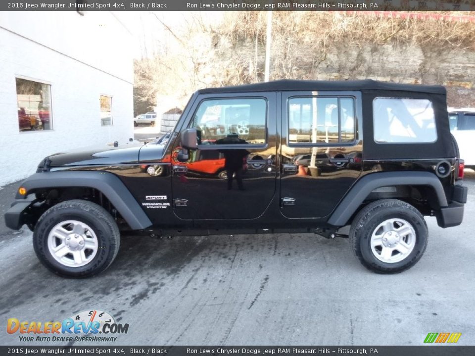 2016 Jeep Wrangler Unlimited Sport 4x4 Black / Black Photo #2