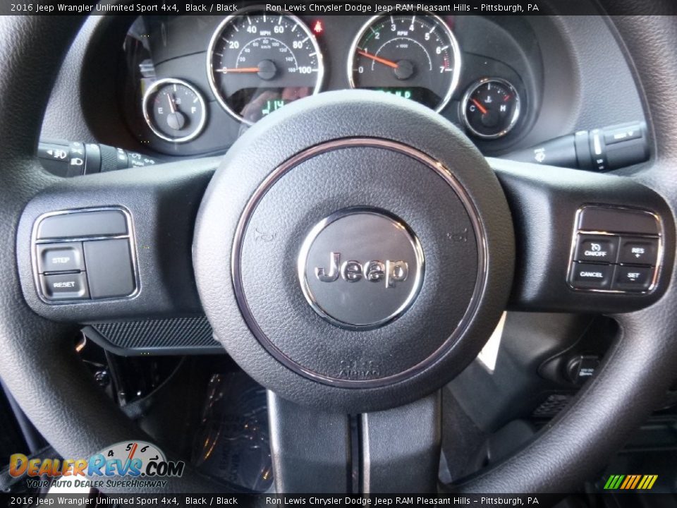 2016 Jeep Wrangler Unlimited Sport 4x4 Black / Black Photo #16