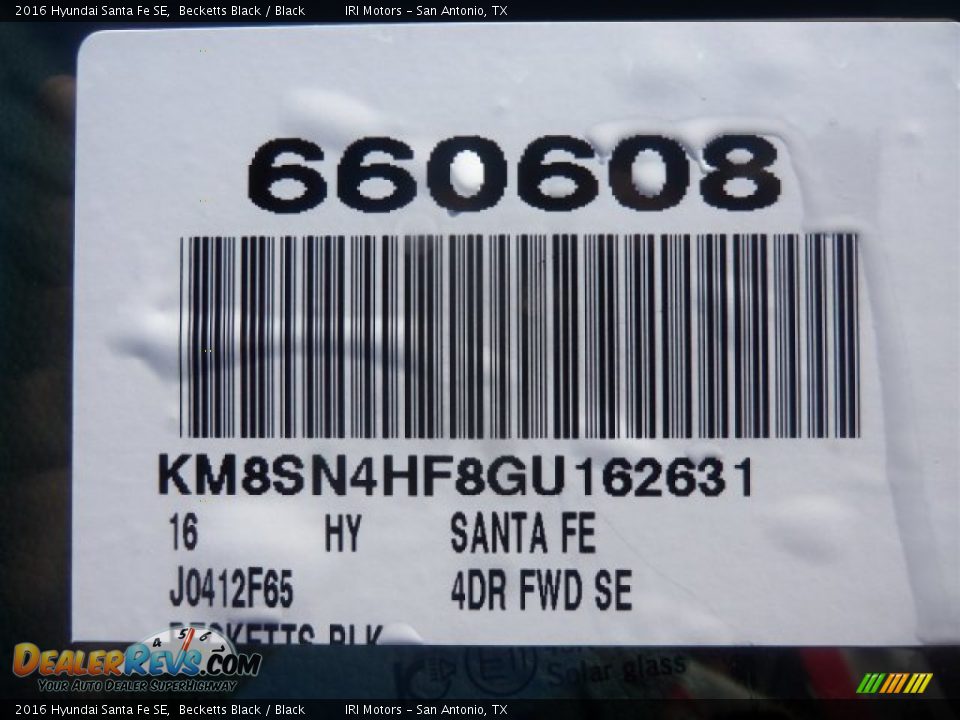 2016 Hyundai Santa Fe SE Becketts Black / Black Photo #5