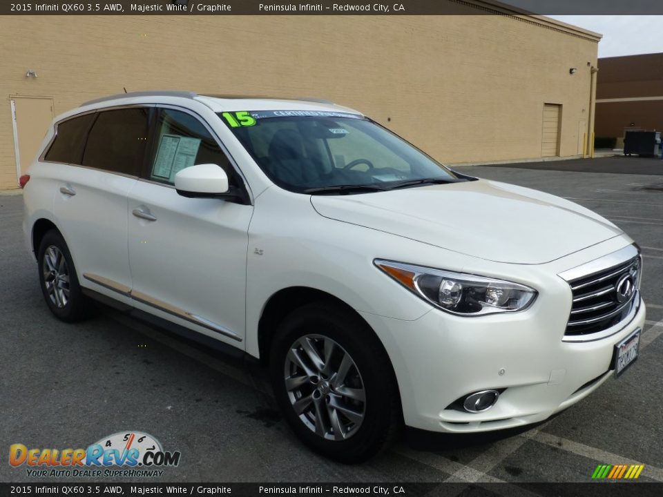 2015 Infiniti QX60 3.5 AWD Majestic White / Graphite Photo #1