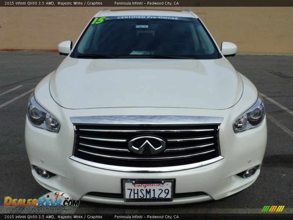 2015 Infiniti QX60 3.5 AWD Majestic White / Graphite Photo #2