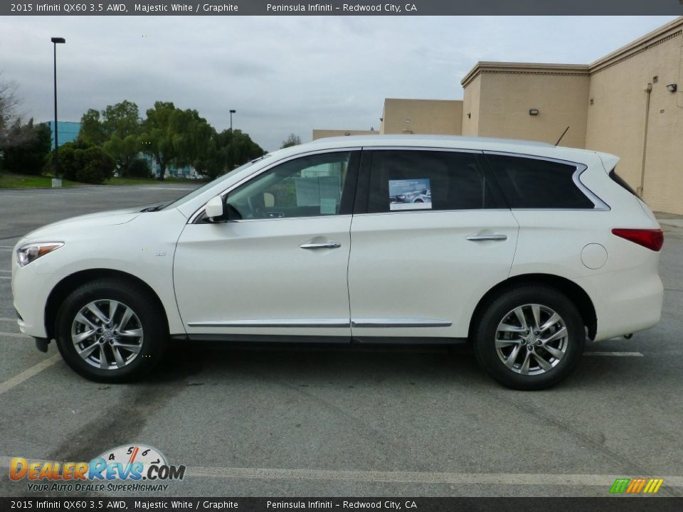 2015 Infiniti QX60 3.5 AWD Majestic White / Graphite Photo #4