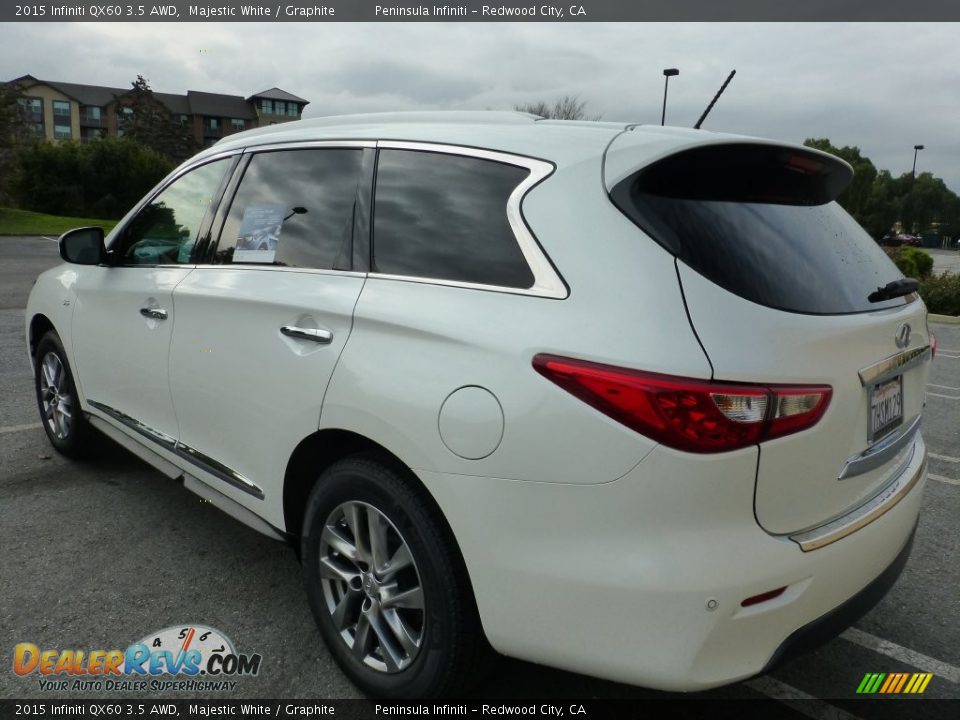 2015 Infiniti QX60 3.5 AWD Majestic White / Graphite Photo #5