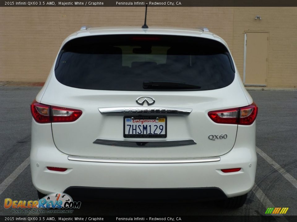 2015 Infiniti QX60 3.5 AWD Majestic White / Graphite Photo #6