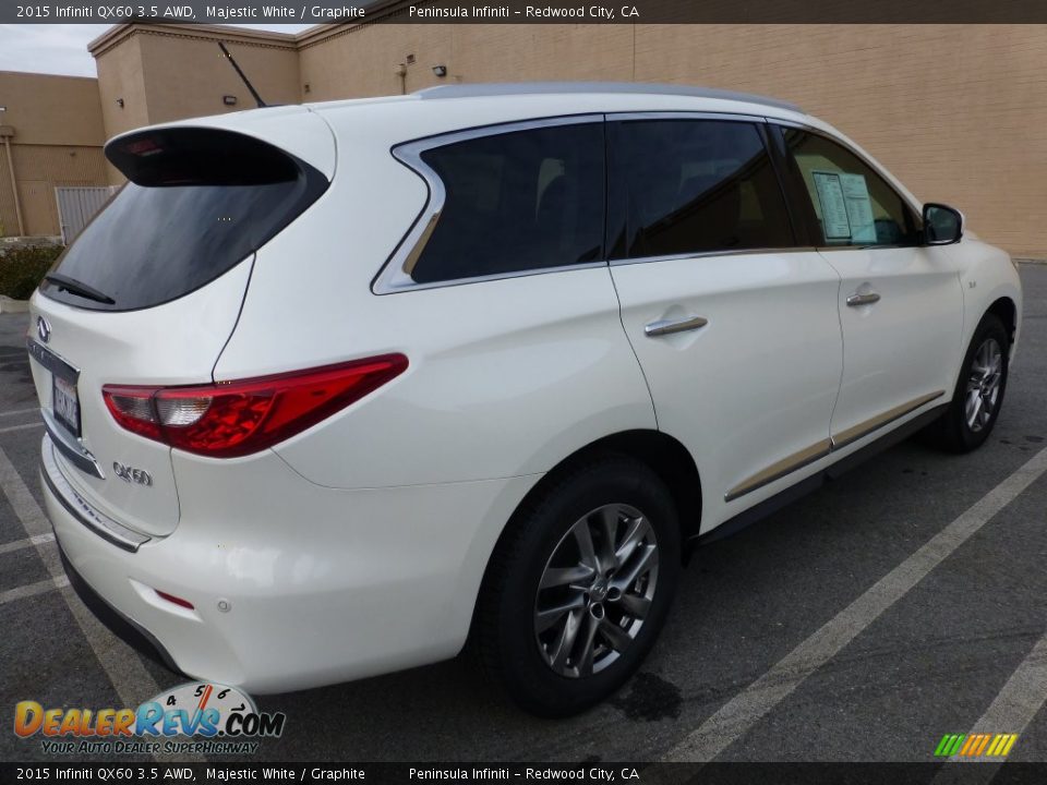 2015 Infiniti QX60 3.5 AWD Majestic White / Graphite Photo #7