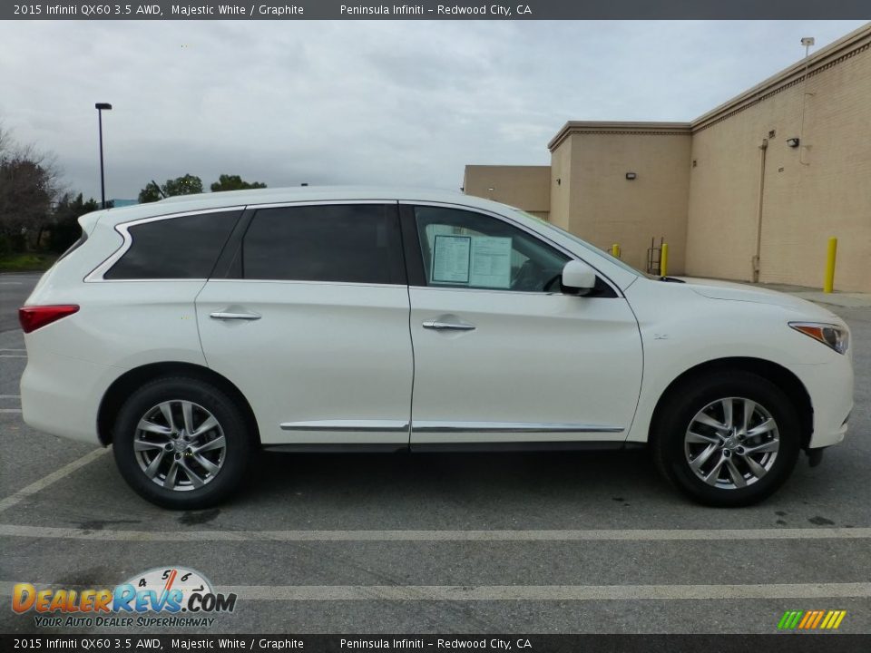 2015 Infiniti QX60 3.5 AWD Majestic White / Graphite Photo #8