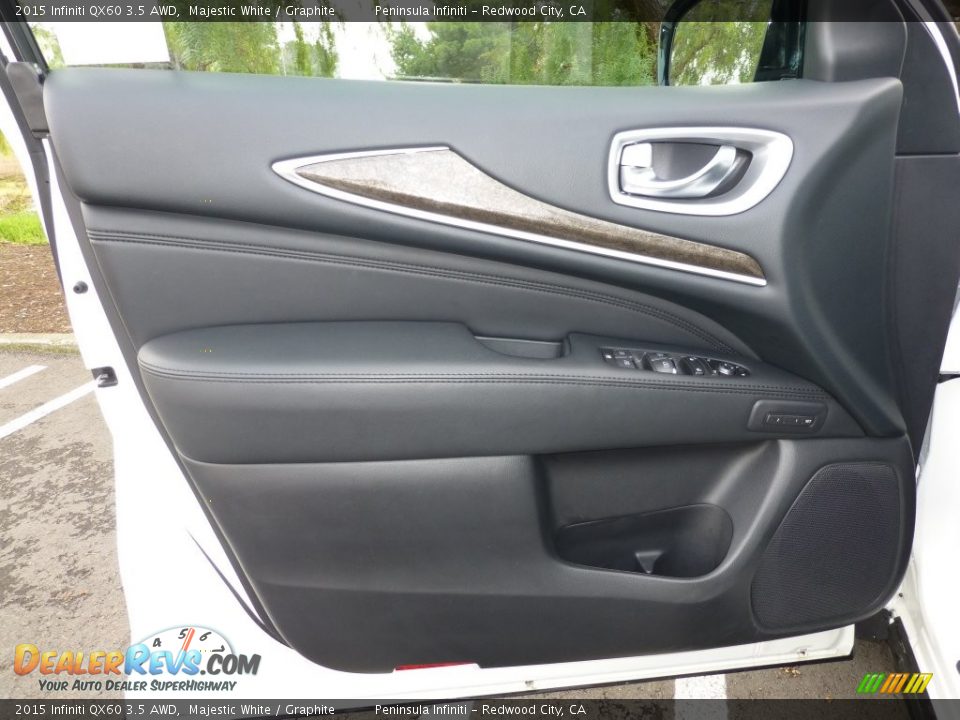 2015 Infiniti QX60 3.5 AWD Majestic White / Graphite Photo #10