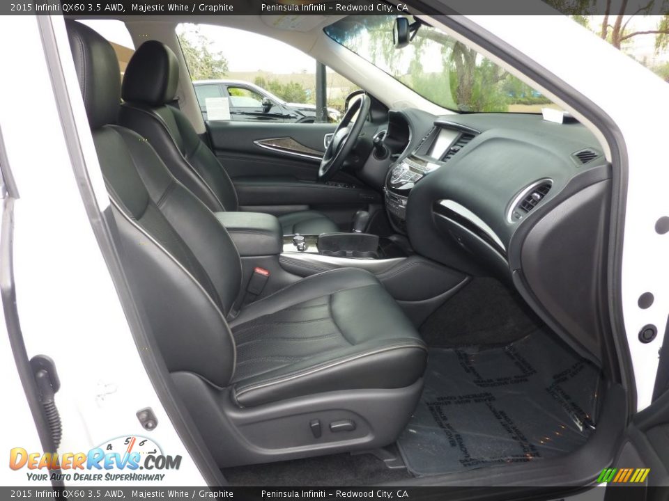 2015 Infiniti QX60 3.5 AWD Majestic White / Graphite Photo #20
