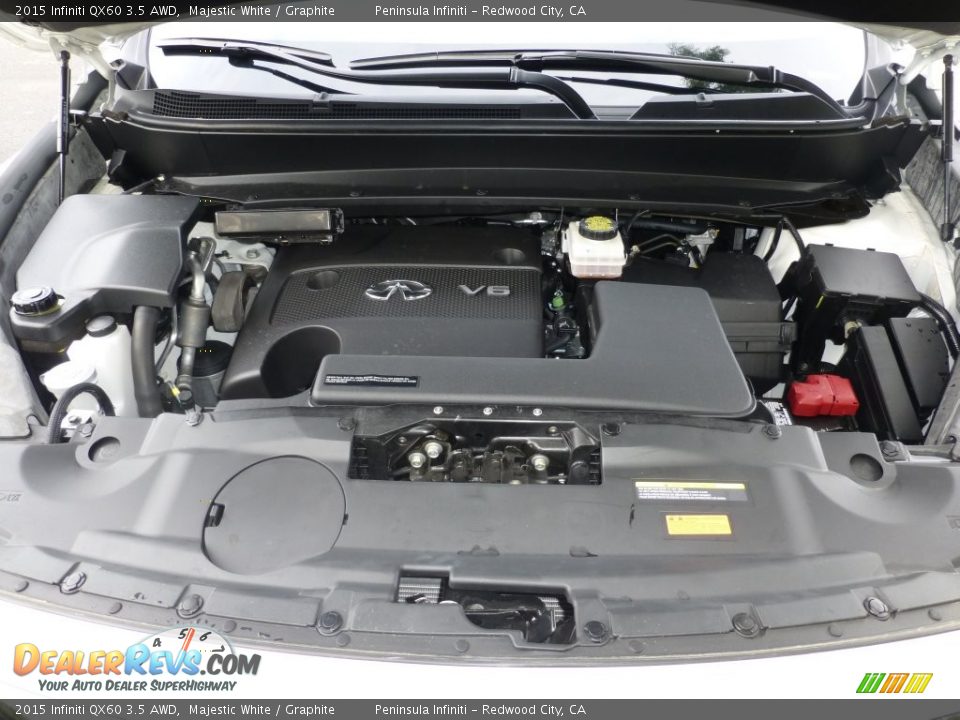 2015 Infiniti QX60 3.5 AWD Majestic White / Graphite Photo #21