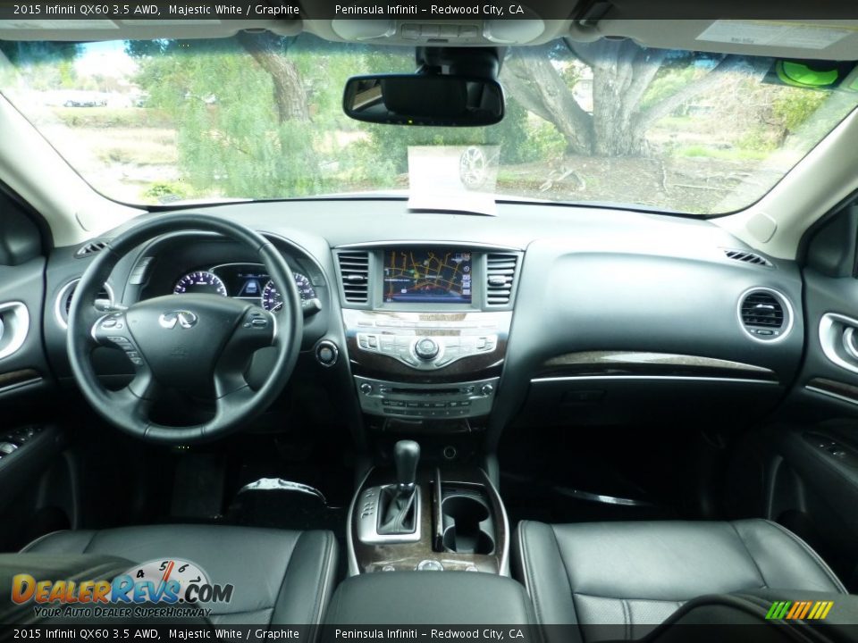 2015 Infiniti QX60 3.5 AWD Majestic White / Graphite Photo #22