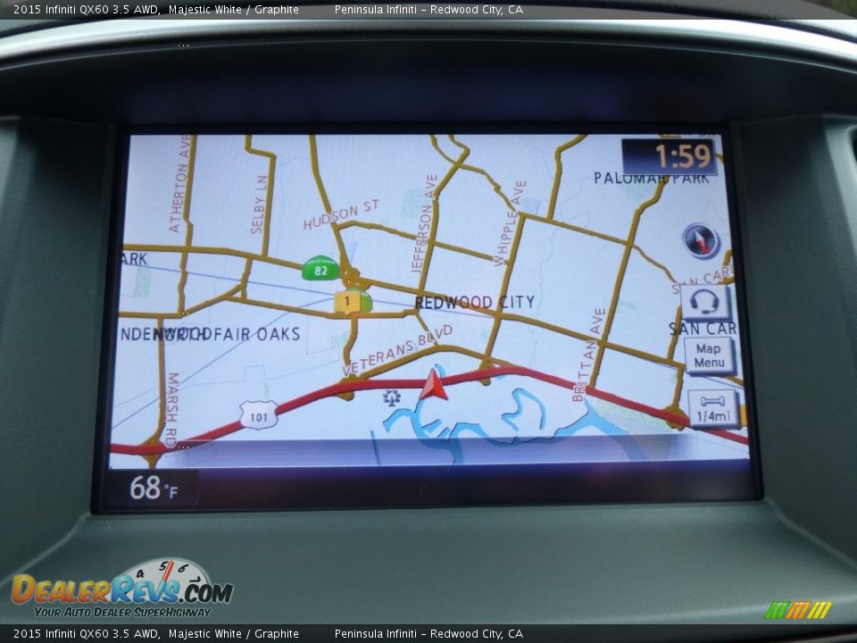 2015 Infiniti QX60 3.5 AWD Majestic White / Graphite Photo #24