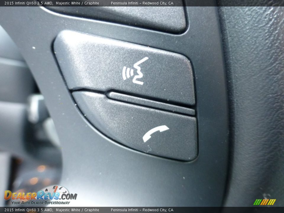 2015 Infiniti QX60 3.5 AWD Majestic White / Graphite Photo #27