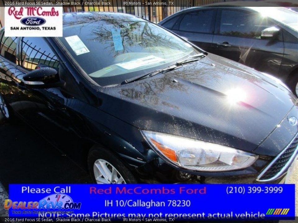 2016 Ford Focus SE Sedan Shadow Black / Charcoal Black Photo #1