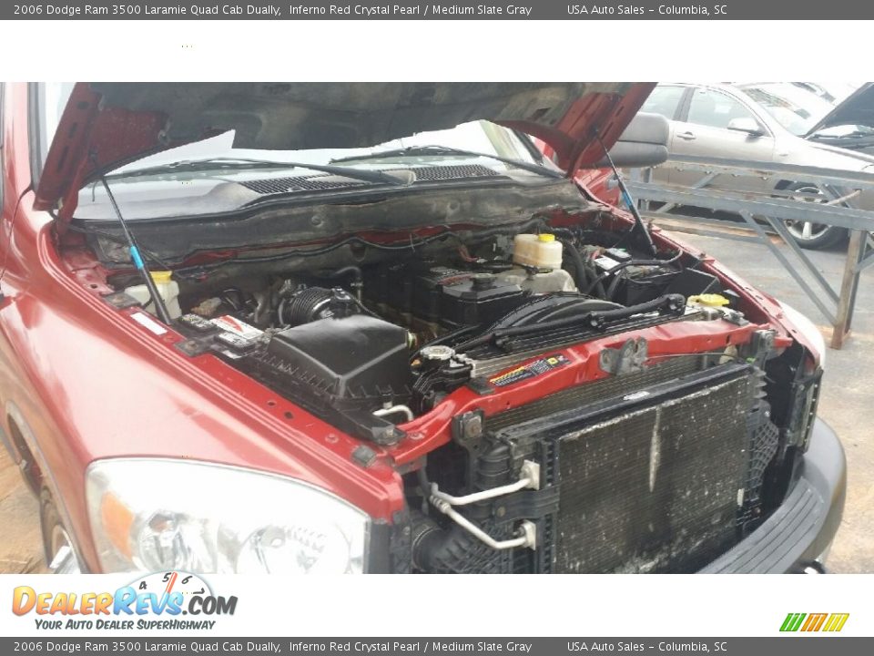 2006 Dodge Ram 3500 Laramie Quad Cab Dually Inferno Red Crystal Pearl / Medium Slate Gray Photo #11