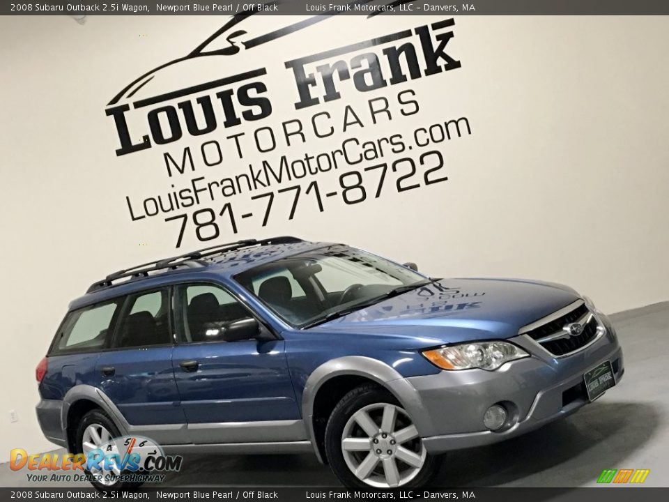 2008 Subaru Outback 2.5i Wagon Newport Blue Pearl / Off Black Photo #2