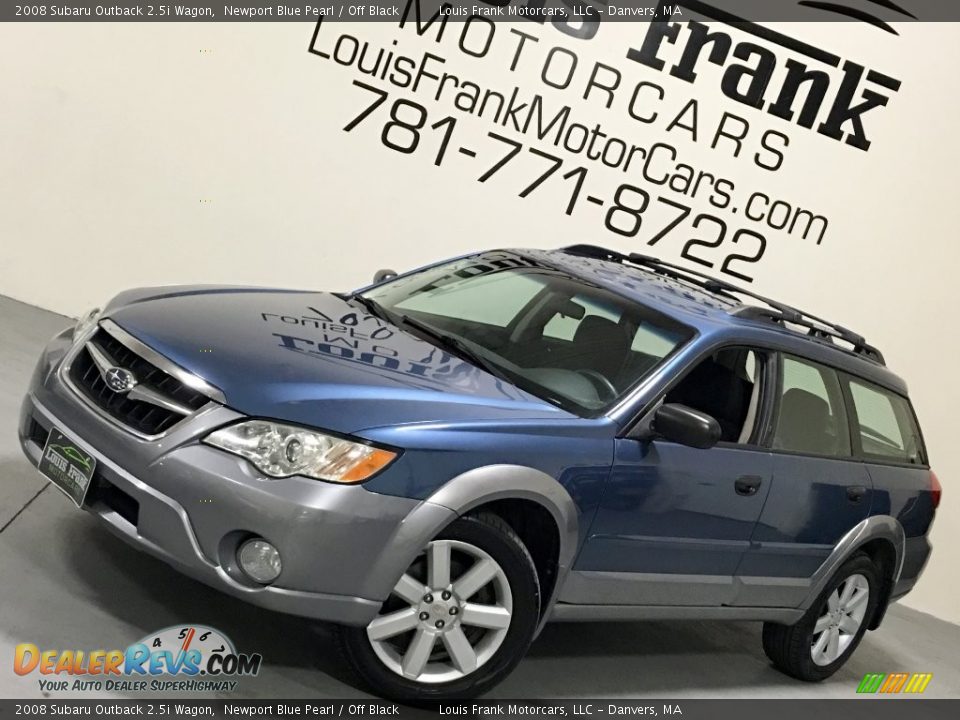 2008 Subaru Outback 2.5i Wagon Newport Blue Pearl / Off Black Photo #4