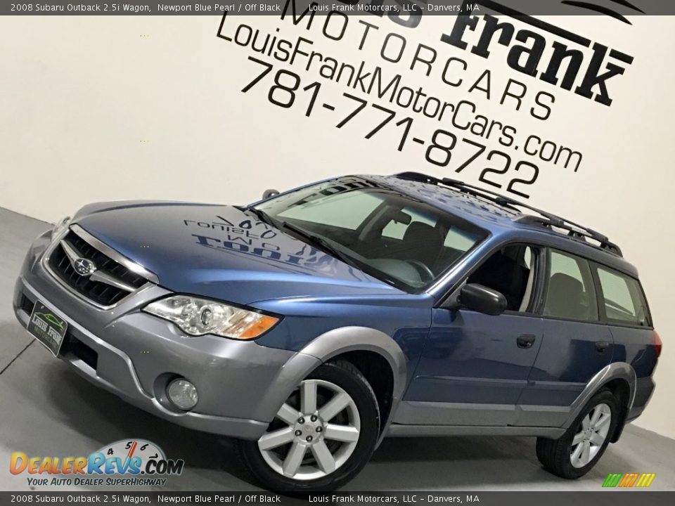 2008 Subaru Outback 2.5i Wagon Newport Blue Pearl / Off Black Photo #4