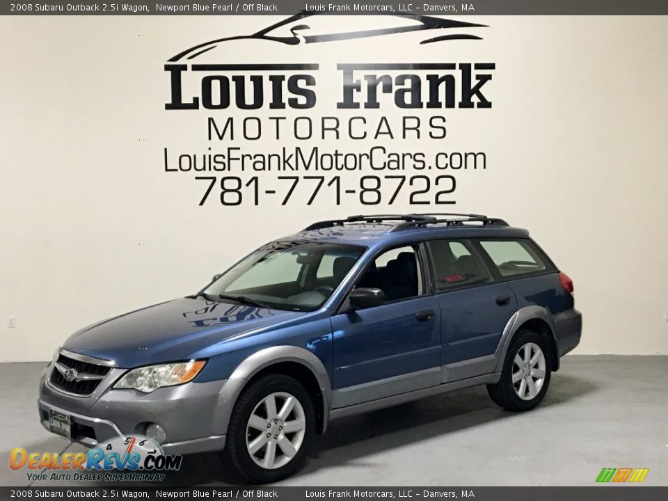 2008 Subaru Outback 2.5i Wagon Newport Blue Pearl / Off Black Photo #9