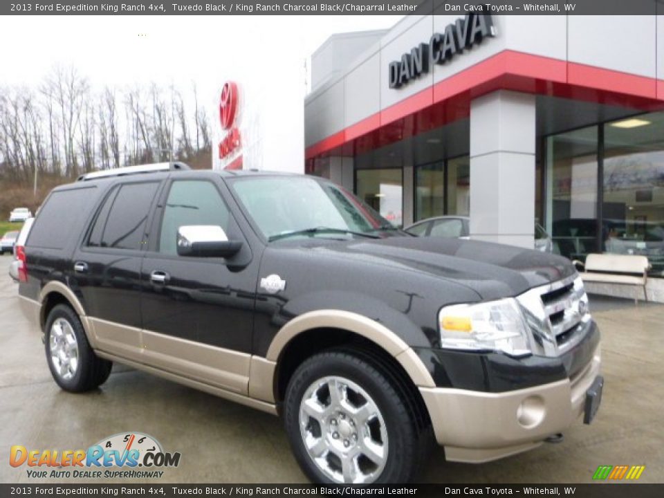 2013 Ford Expedition King Ranch 4x4 Tuxedo Black / King Ranch Charcoal Black/Chaparral Leather Photo #1