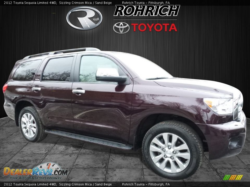 2012 Toyota Sequoia Limited 4WD Sizzling Crimson Mica / Sand Beige Photo #1