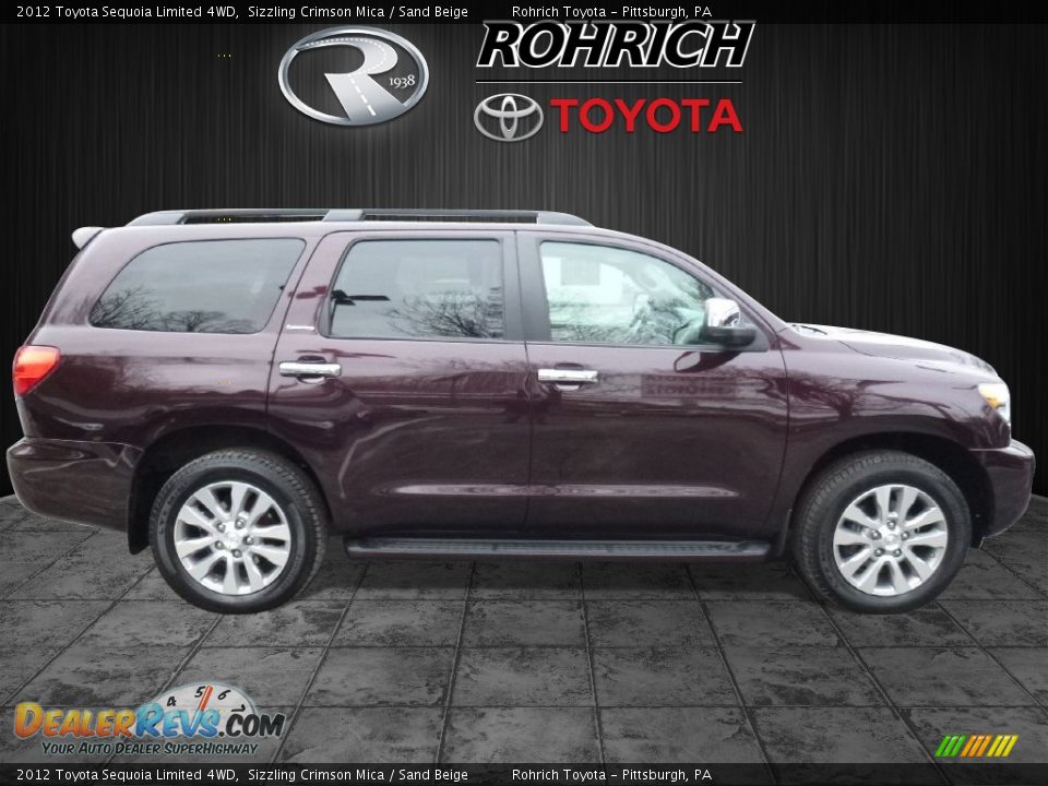 2012 Toyota Sequoia Limited 4WD Sizzling Crimson Mica / Sand Beige Photo #2