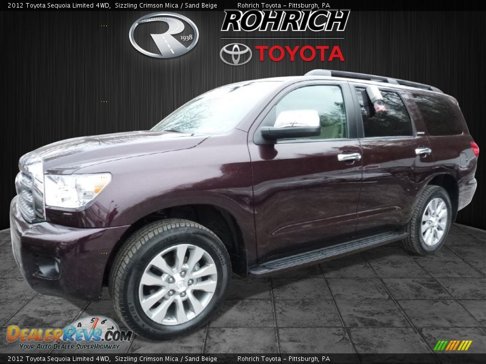 2012 Toyota Sequoia Limited 4WD Sizzling Crimson Mica / Sand Beige Photo #3