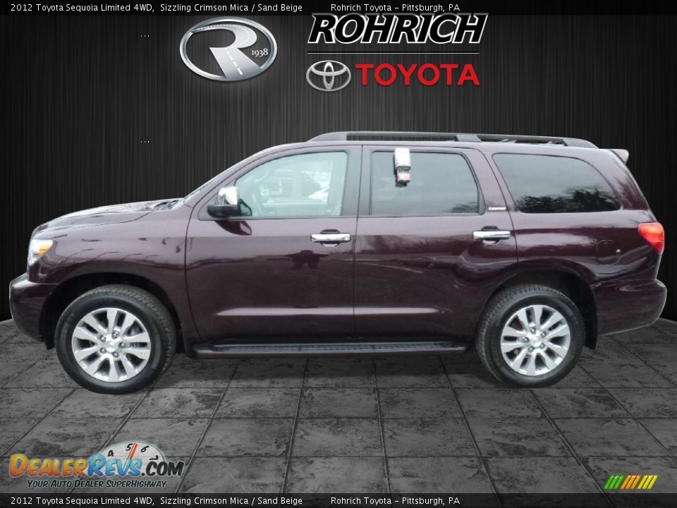2012 Toyota Sequoia Limited 4WD Sizzling Crimson Mica / Sand Beige Photo #4