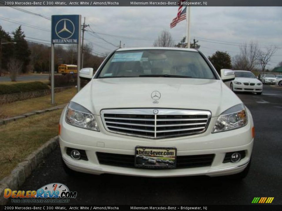2009 Mercedes-Benz C 300 4Matic Arctic White / Almond/Mocha Photo #3