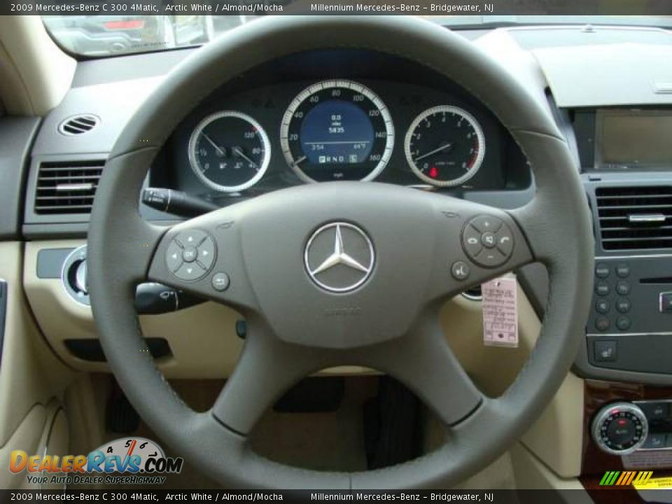 2009 Mercedes-Benz C 300 4Matic Arctic White / Almond/Mocha Photo #13
