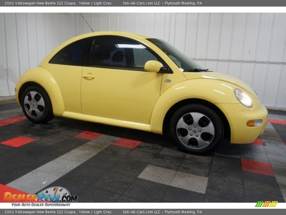 2001 Volkswagen New Beetle GLS Coupe Yellow / Light Grey Photo #6