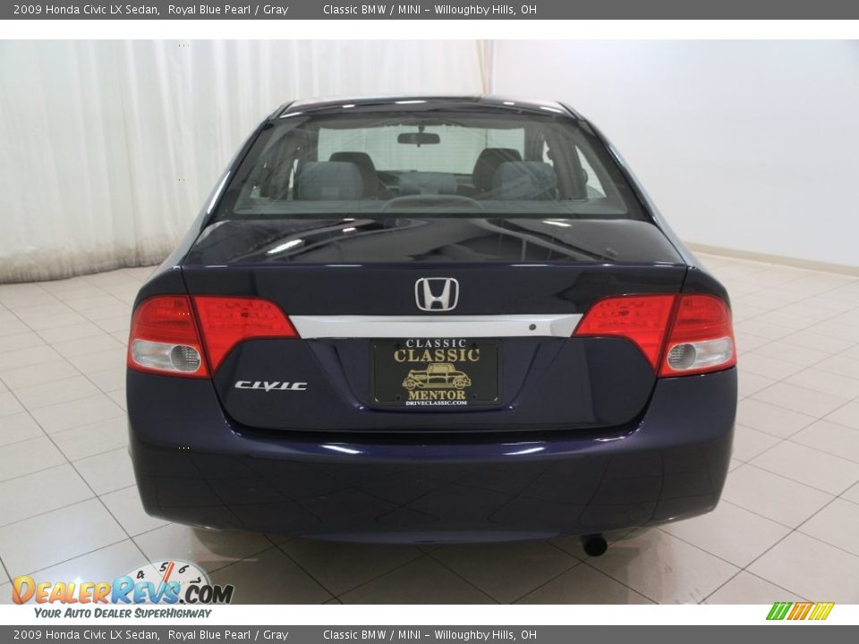 2009 Honda Civic LX Sedan Royal Blue Pearl / Gray Photo #14