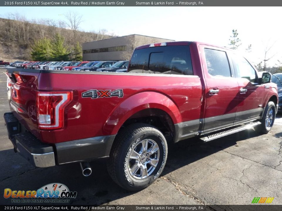 2016 Ford F150 XLT SuperCrew 4x4 Ruby Red / Medium Earth Gray Photo #2