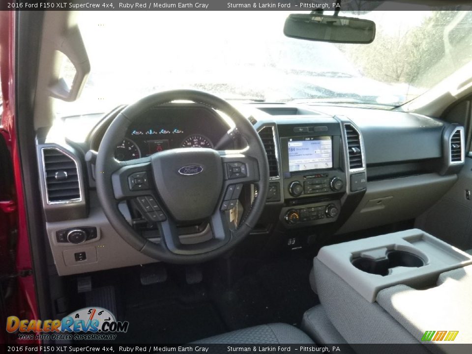 2016 Ford F150 XLT SuperCrew 4x4 Ruby Red / Medium Earth Gray Photo #8
