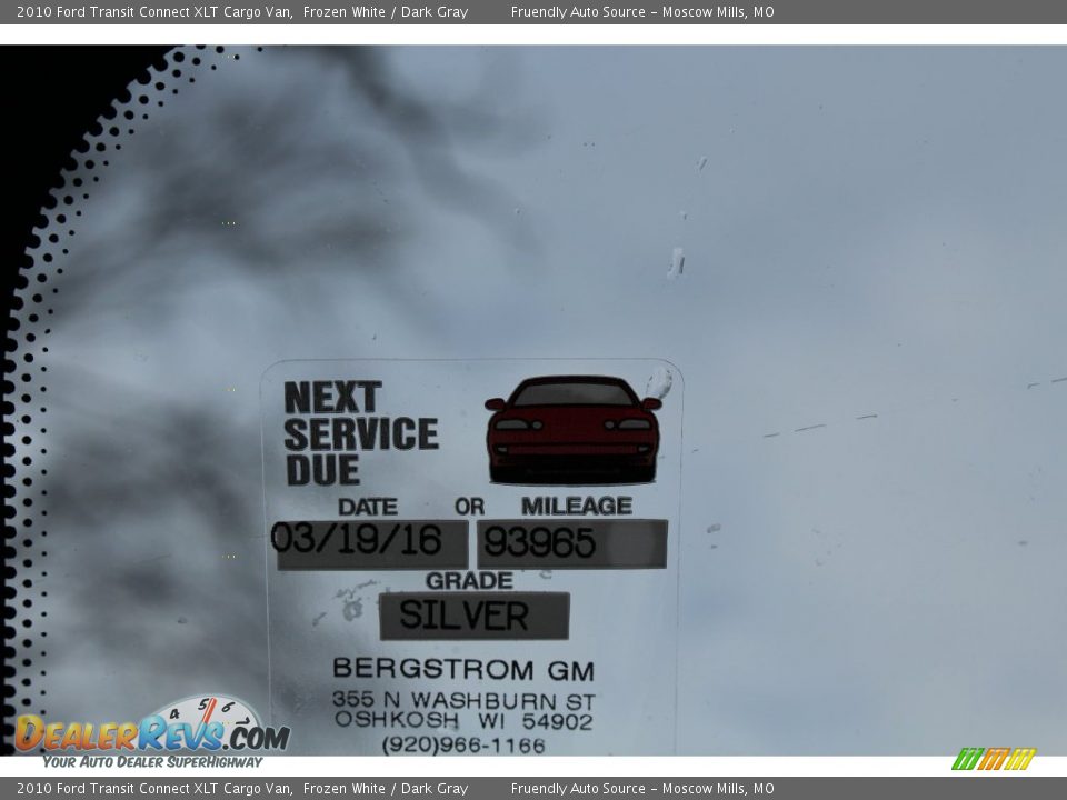 2010 Ford Transit Connect XLT Cargo Van Frozen White / Dark Gray Photo #29
