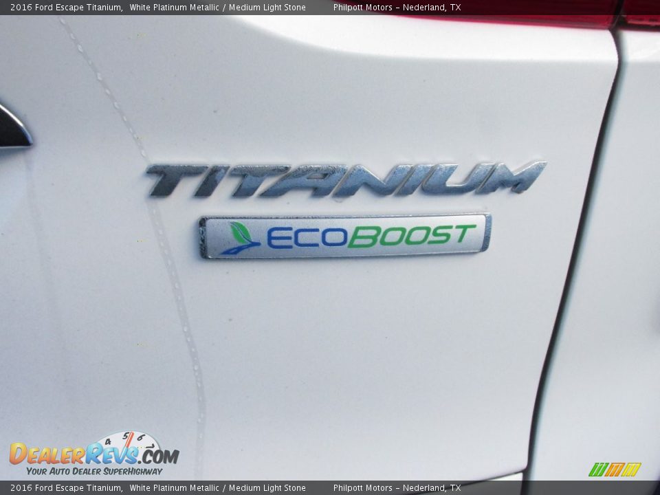 2016 Ford Escape Titanium White Platinum Metallic / Medium Light Stone Photo #14
