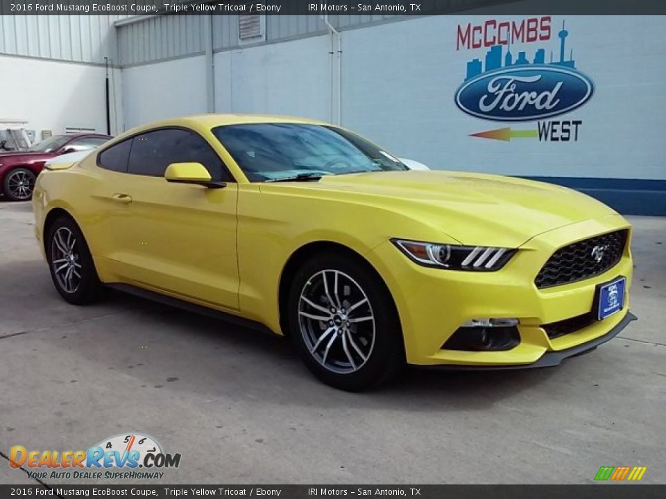 2016 Ford Mustang EcoBoost Coupe Triple Yellow Tricoat / Ebony Photo #1