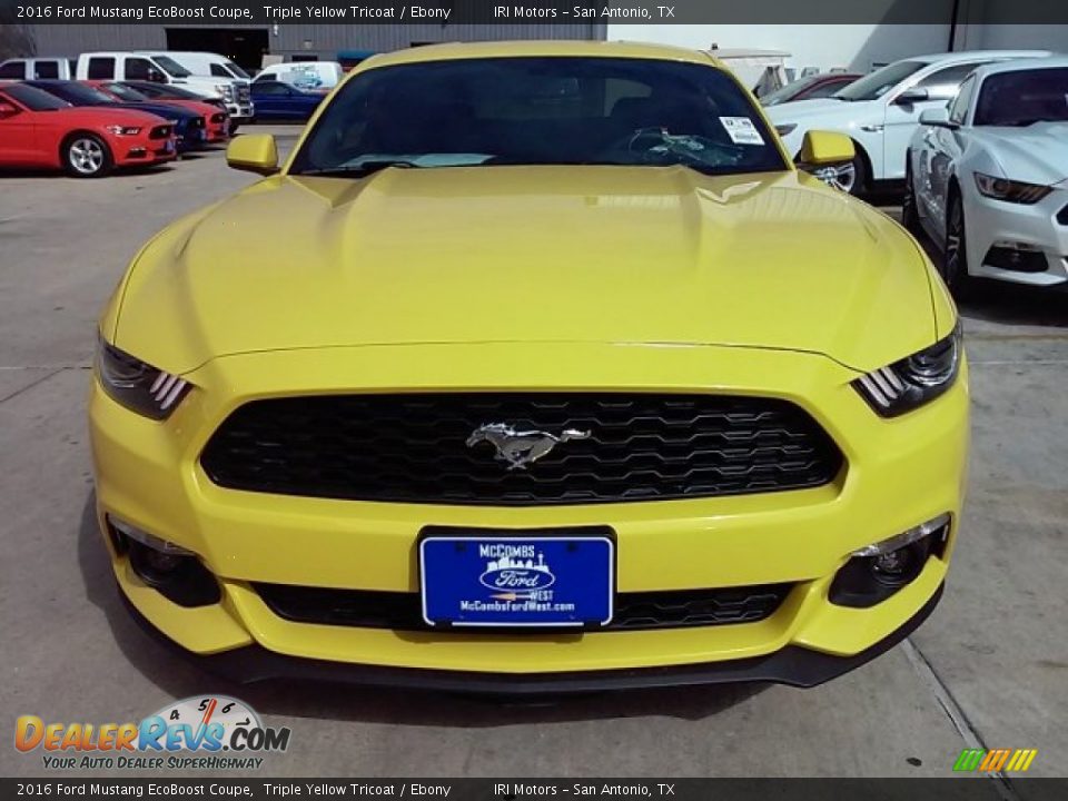 2016 Ford Mustang EcoBoost Coupe Triple Yellow Tricoat / Ebony Photo #6