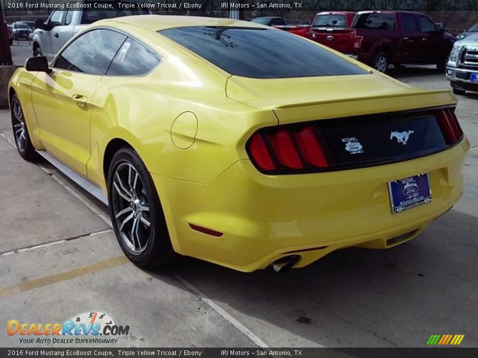 2016 Ford Mustang EcoBoost Coupe Triple Yellow Tricoat / Ebony Photo #8