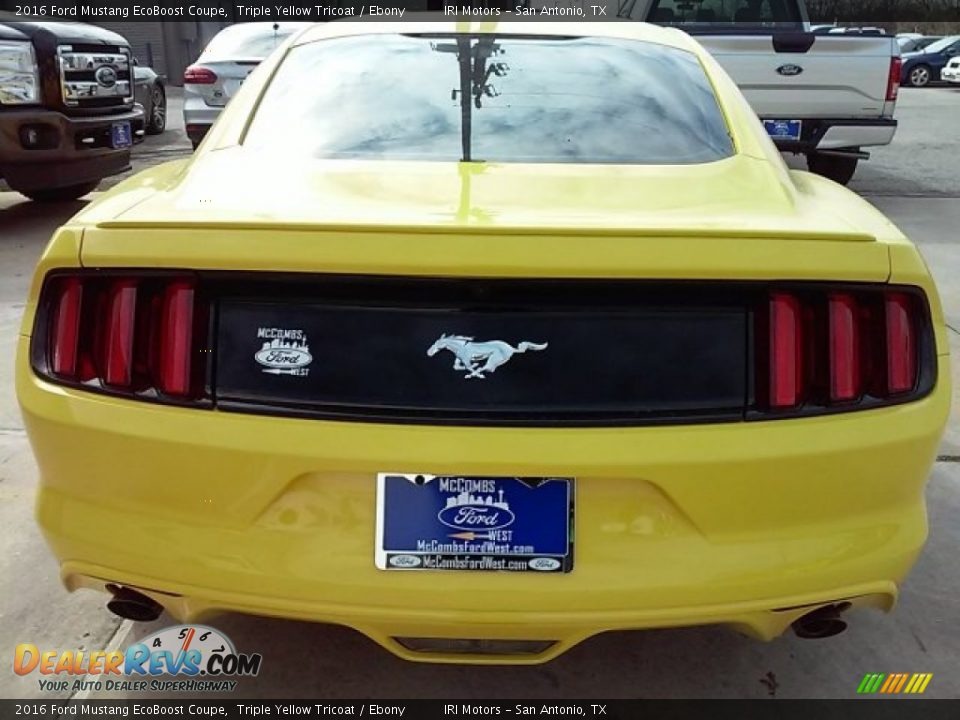 2016 Ford Mustang EcoBoost Coupe Triple Yellow Tricoat / Ebony Photo #11