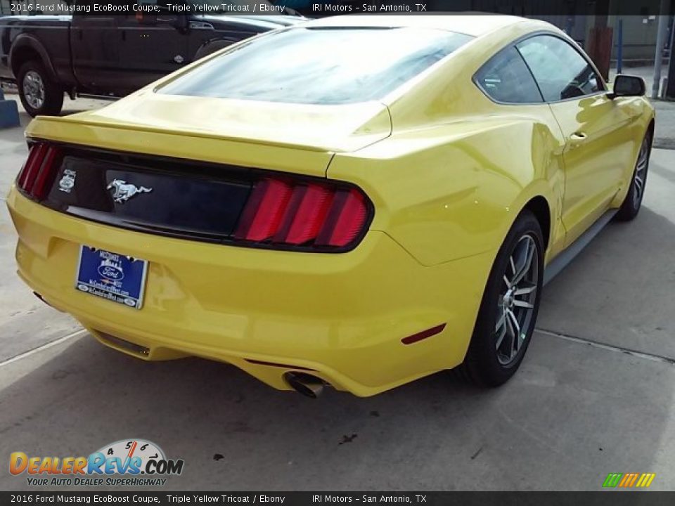 2016 Ford Mustang EcoBoost Coupe Triple Yellow Tricoat / Ebony Photo #12