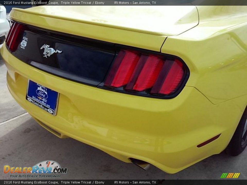 2016 Ford Mustang EcoBoost Coupe Triple Yellow Tricoat / Ebony Photo #13