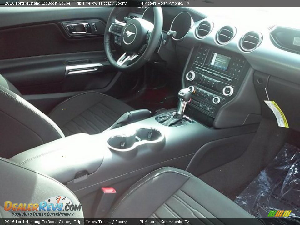 2016 Ford Mustang EcoBoost Coupe Triple Yellow Tricoat / Ebony Photo #16