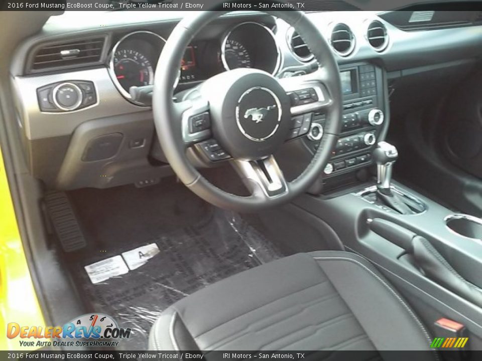 2016 Ford Mustang EcoBoost Coupe Triple Yellow Tricoat / Ebony Photo #20