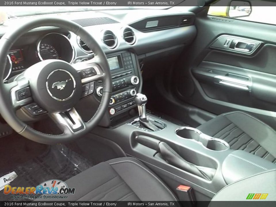 2016 Ford Mustang EcoBoost Coupe Triple Yellow Tricoat / Ebony Photo #21