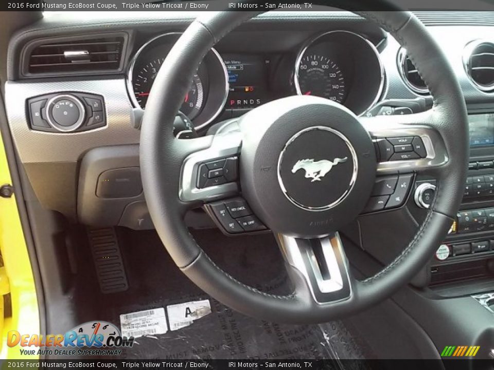 2016 Ford Mustang EcoBoost Coupe Triple Yellow Tricoat / Ebony Photo #22