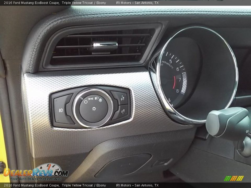 2016 Ford Mustang EcoBoost Coupe Triple Yellow Tricoat / Ebony Photo #24