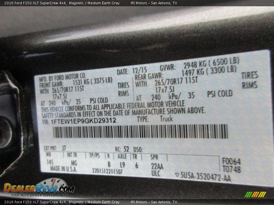 2016 Ford F150 XLT SuperCrew 4x4 Magnetic / Medium Earth Gray Photo #17