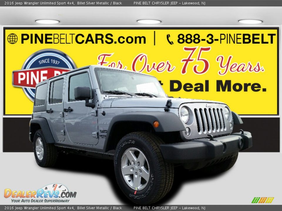 2016 Jeep Wrangler Unlimited Sport 4x4 Billet Silver Metallic / Black Photo #1