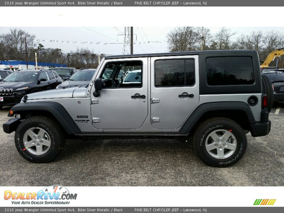 2016 Jeep Wrangler Unlimited Sport 4x4 Billet Silver Metallic / Black Photo #3