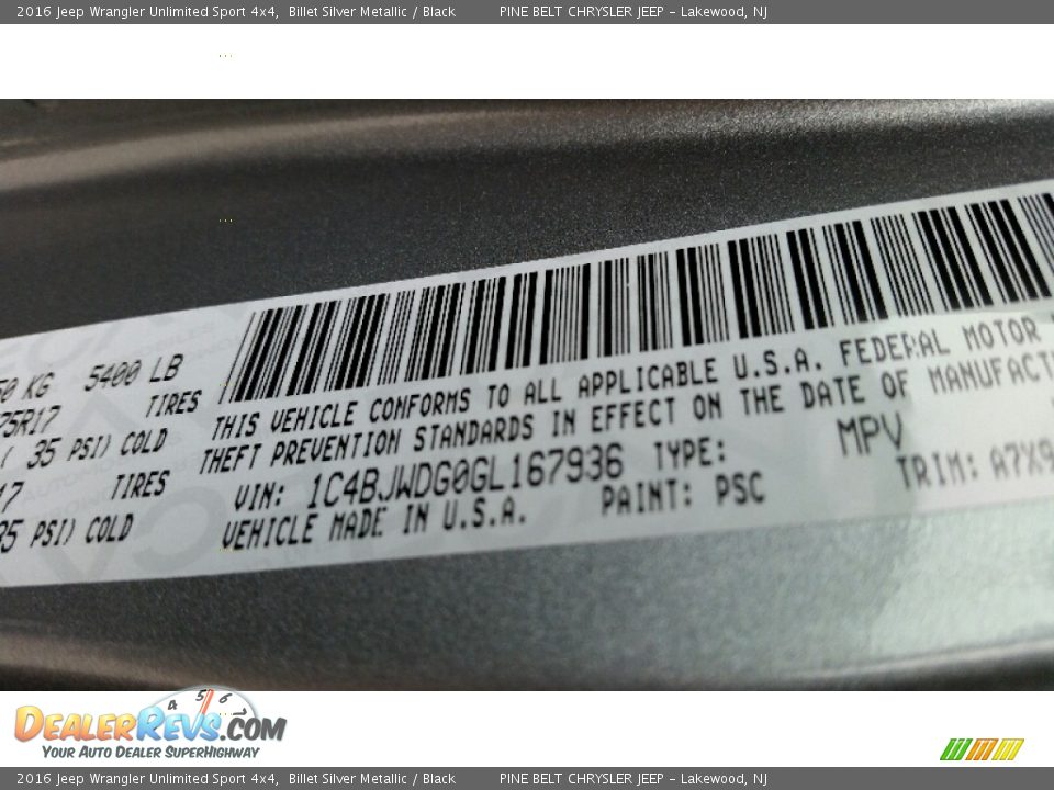 2016 Jeep Wrangler Unlimited Sport 4x4 Billet Silver Metallic / Black Photo #9